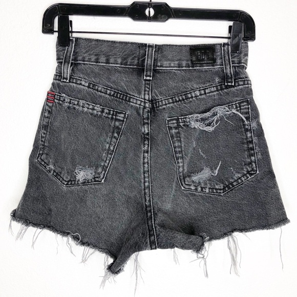 Urban Outfitters BDG A-Line Shorts Washed Black Raw Hem Distressed Short Size 24 - Picture 4 of 16
